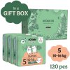 Moomin Baby 5 Maxi 10–16 kg (120 ks), jubilejné mesačné balenie eko plienok v darčekovom boxe