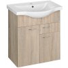 AQUALINE - KERAMIA FRESH umývadlová skrinka,1 zásuvka, 60,6x74x34cm, dub platin 50066