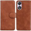 Peňaženkové kožené puzdro Pure Color na Oppo A58 5G - Hnedá