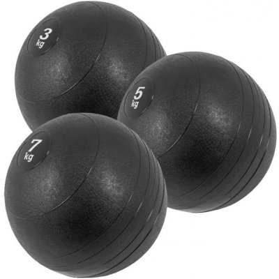 Gorilla Sports Sada slamball medicinbalov, čierna, 3 ks, 15 kg