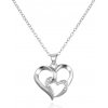 Agato Strieborný náhrdelník s príveskom dvojité srdce AGT-N027W