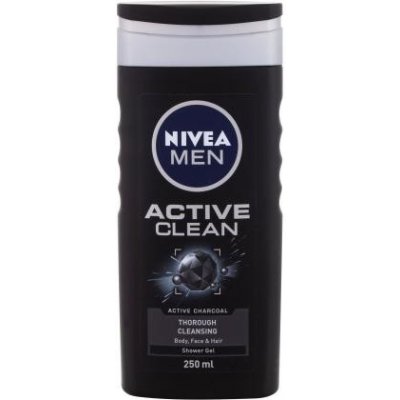 Nivea Men Active Clean sprchovací gél na telo, tvár a vlasy 250 ml pre mužov