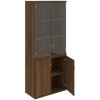 Policová skriňa Strong, 80x192x40 cm, orech/orech - 1 kus - 1 KS - 4 - nie - 60 mesiacov - rovná - kombinovaná - Hobis - 2x sklenené a 2x plné - 80 cm - Strong - 40 cm - 192 cm - orech - 81.3 kilogram