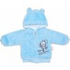Baby Nellys Dojčenská chlupáčková bundička s kapucňou Cute Bunny - modrá, veľ. 74 74 (6-9m)