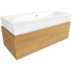 Kúpeľňová skrinka s umývadlom SAT Feel 100x30x46 cm medový dub mat SATFEEL100DMU2