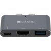 Canyon DS-1, Thunderbolt 3 Docking Station, 3 porty, 1xThunderbolt 3+1xUSB3.0+1xHDM CNS-TDS01DG