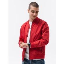 Ombre Clothing Men's mid-season bomber jacket C439 tmavo červená fuchsiová