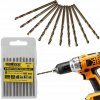 CROWNMAN Súprava 10 ks kobaltových vrtákov M35 HSS 5% - 3mm