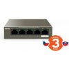 Tenda TEG1105P-4-63W - PoE AT Switch 63Watt, 5xRJ45 GLAN, Switch s 4xPoE 802.3at, 10/100/1000 Mbps,Kov
