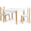 ECOTOYS Detský drevený stôl so stolom a dvoma stoličkami