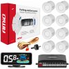 AMiO - Parkovací asistent LED-GRAF 3D 8-senzorový biely 03194