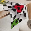 Biante Detský bavlnený behúň na stôl Sandra SA-580 Farebné a sivé futbalové lopty 35x140 cm
