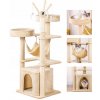 ŠKRABADLO PRE MAČKU vysoký stĺp veža BÉŽOVÁ 5 úrovní domček pelech hojdacia sieť