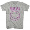 Nirvana tričko Purple Smiley Šedá S