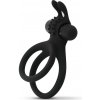 Easytoys Share Ring Double Vibrating Cock Ring with Rabbit Ears Black