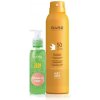 BABÉ SUN Opaľovací sprej SPF 50 + Aloe vera gél transparentný sprej na mokrú pokožku s ochranným faktorom 200 ml + darček: gél 90 ml