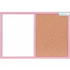 MEMOBE Magneticko-korková tabuľa v drevenom ráme - ružová WOOD (60x40 cm)