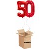 HeliumKing Balónový box Narodeninové číslo 50 červený 86 cm