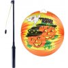 Rappa Lampión Halloween veselá tekvica 25 cm so svietiacou paličkou 40 cm