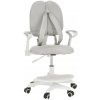 Tempo Kondela Rastúca stolička s podnožou a trakmi, sivá/biela, ANAIS