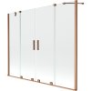 Mexen Velar Duo vaňová zástena 2-krídlová posuvná 180 x 150 cm, transparentná, brúsená meď - 896-180-000-02-65