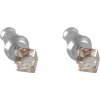 Náušnice Swarovski Elements kostka světlý jantar 713864-lt, 4mm, pecky, light topaz