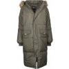 Urban Classics Ladies Oversize Faux Fur Puffer Coat dámsky kabát olivový