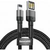 Baseus CALKLF-GG1 Cafule kábel USB to Lightning Double Sided 2.4A 1m Grey/Black