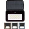 Solight LED solárny reflektor so senzorom, 6W, 660lm, 3CCT, Li-Ion, čierna