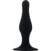 Shots Toys Butt Plug with Suction Cup Medium Black, čierny silikónový análny kolík 13 x 3,5 cm