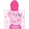 E plus M Dievčenské pončo osuška s kapucňou Prasiatko Peppa motív Better together 55 x 110 cm