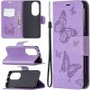 Peňaženkové 3D puzdro TWO BUTTERFLIES na Huawei P50 Pro - Fialová