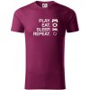 Play Eat Sleep Repeat game - Tričko z organickej bavlny - S ( Fuchsiová )