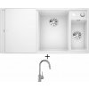 Blanco AXIA III 6 S biela s excentrom + sklenená krájacia doska 523477 + Blanco MIDA-S chróm 521454