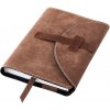 Obal na knihu se sponou s nýty XL Hnědý semiš