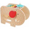 Petit Collage Drevená hračka 5 v 1 - Sloník s hudbou