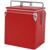 Turistická retro kovová chladnička 13 l červená