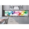 Dimex, kuchynská zástena z akrylátového skla - Farebný dym 60 x 240 cm, š. 60 x d. 100 cm