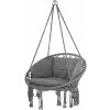 Závesné kreslo Aga, záhradná hojdačka, odtiene sivej, BOHO pletenie