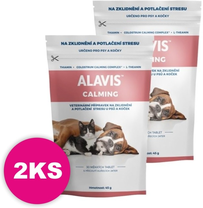 ALAVIS Calming 30 žuvacích tablieet pre psov a mačky 2 x 45 g