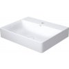 Duravit DuraSquare - Umývadlo, 60x47 cm, bez prepadu, s otvorom na batériu, DuraCeram, biela 2353600071