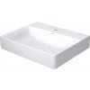 Duravit DuraSquare - Umývadlo, 600x470 mm, bez prepadu, s otvorom na batériu, DuraCeram, biela 2353600071