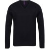 Henbury Pánsky ľahký sveter do V H720 Black L