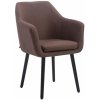 Design-Shop Jedálenská stolička Utrecht - látka, nohy čierne - Hnedá