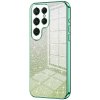 Gumený Glitter kryt Gradient na Samsung Galaxy S24 Ultra 5G - Zelená