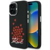 Karl Lagerfeld Silicone Heart Sign Logo MagSafe puzdro pre iPhone 16, čierne (KLHMP16SSMHBKSK)