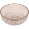 Flamingo miska pre hlodavcov MYLO CERAMIC béž.-biela 13,3 x 13,3 x 4,6 cm 400ml