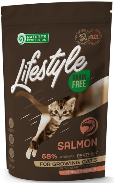 Nature´s Protection Cat Dry LifeStyle GF Kitten Salmon 400 g