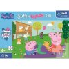 Trefl Puzzle Super Shape XXL Prasiatko Peppa: Hranie s bračekom 60 dielikov