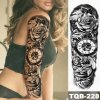 REBELULU Vodeodolné dočasné tetovačky pre ženy Dočasné tetovanie Roses Leafs Watch Ornament Woman Body Art Arm Fake Tattoo Men Women